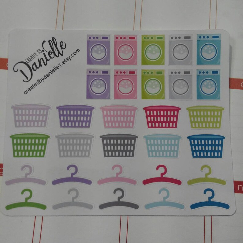 Laundry Planner Stickers Cleaning Clothes Planner Stickers | Etsy