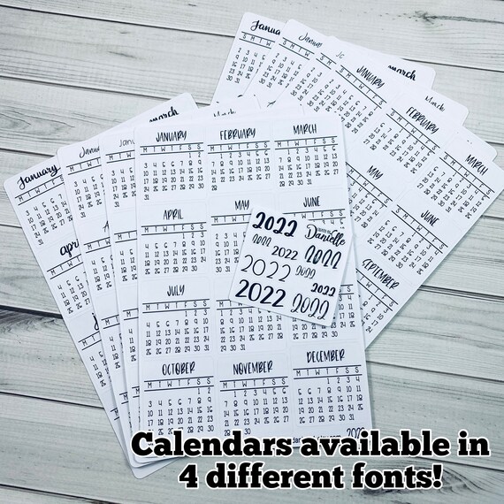 Bu 2022 Calendar 2022 Monthly Calendar Planner Stickers Bullet Journal | Etsy Canada