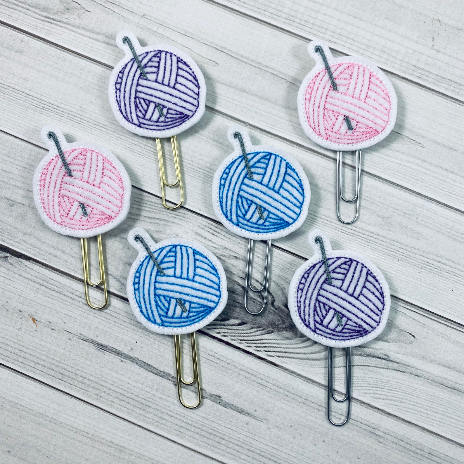 Yarn Ball Bookmark Paperclip Bookmark Planner Paper Clip Etsy