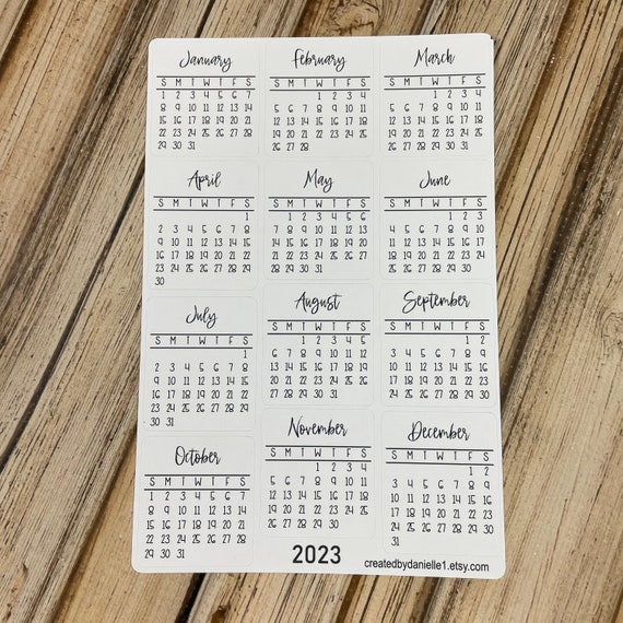 Reis Uitpakken aangenaam 2023 Monthly Calendar Planner Stickers Bullet Journal - Etsy