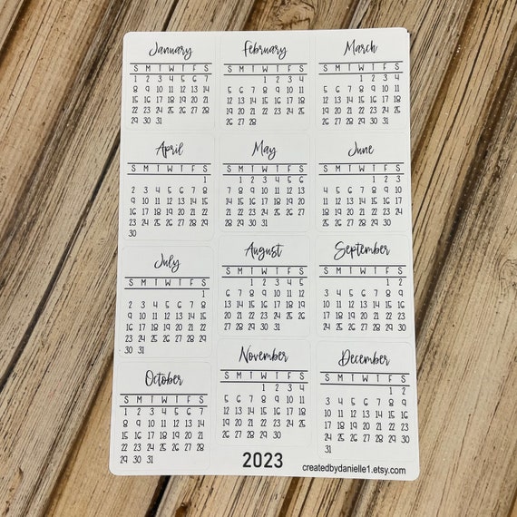 Usps 2023 Calendar 2023 Monthly Calendar Planner Stickers Bullet Journal | Etsy Canada