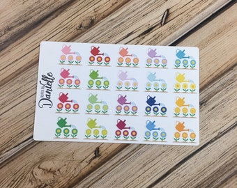 Water Flowers Garden Planner Stickers, Gardening Stickers, Gardening Planner Stickers, set of 20