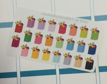 Mini Grocery Bag Planner Stickers, Groceries Planner Stickers, Grocery Shopping Planner Stickers, set of 23