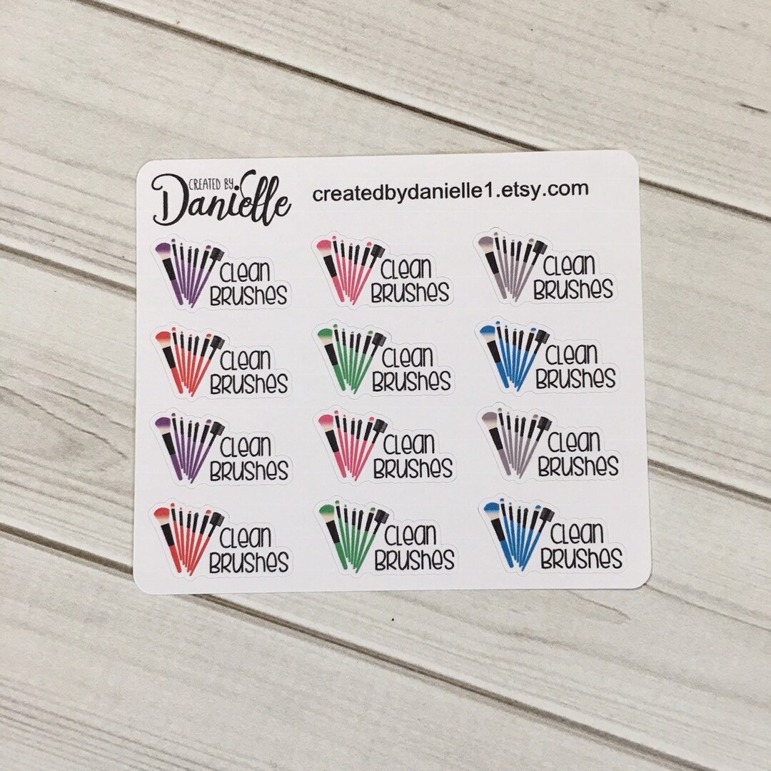 Clean Makeup Brushes Planner Stickers, Fashion Stickers, Clean Make up ...
