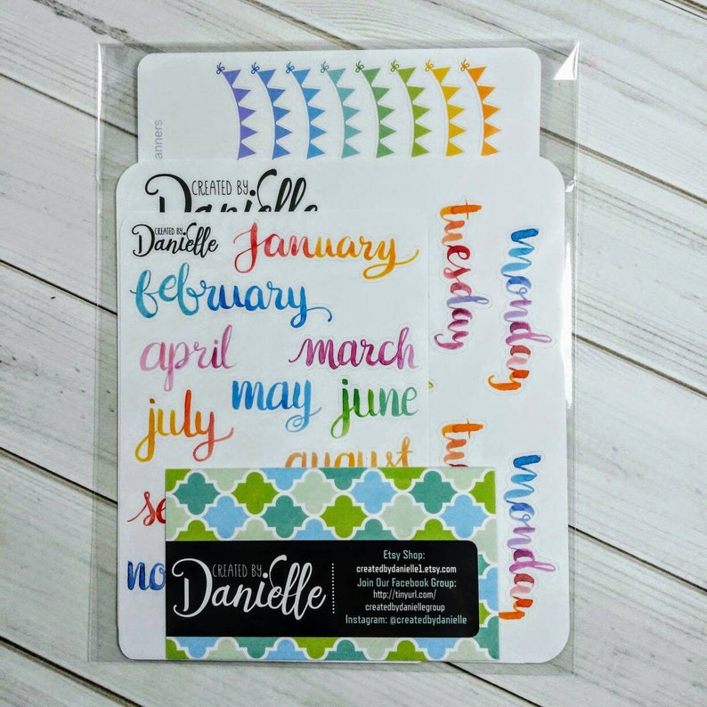 Rainbow Days of the Week Stickers Bullet Journal Stickers Etsy