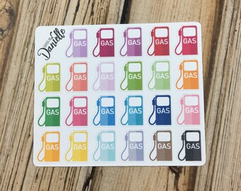 Gas Planner Stickers, Fuel Tracker Stickers, Car Planner Stickers, Gas Pump Stickers, Gas Stickers, set of 23