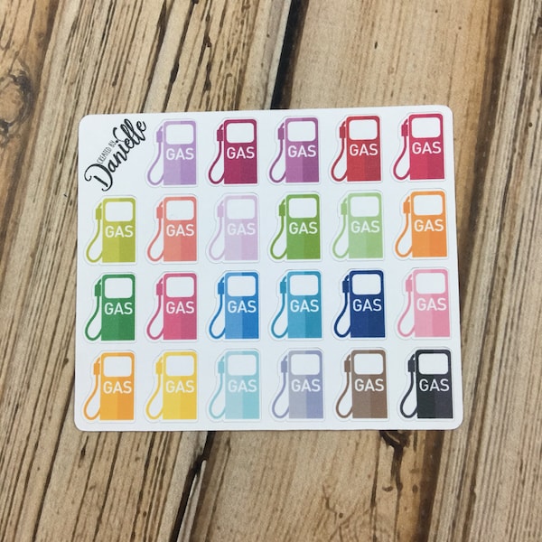 Gas Planner Stickers, Fuel Tracker Stickers, Car Planner Stickers, Gas Pump Stickers, Gas Stickers, set of 23