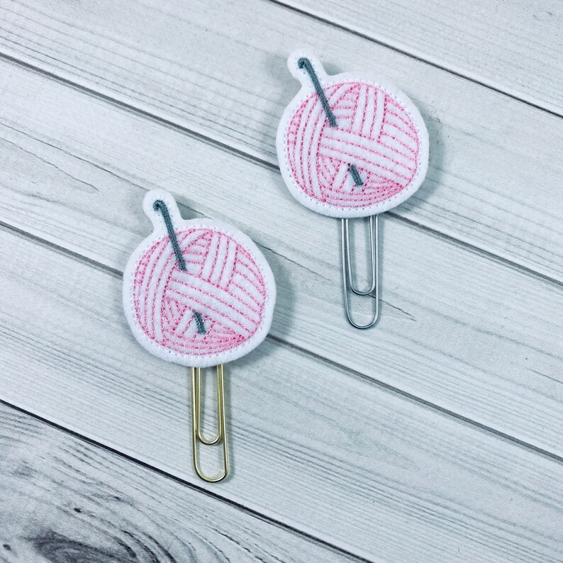 Yarn Ball Bookmark Paperclip Bookmark Planner Paper Clip Etsy