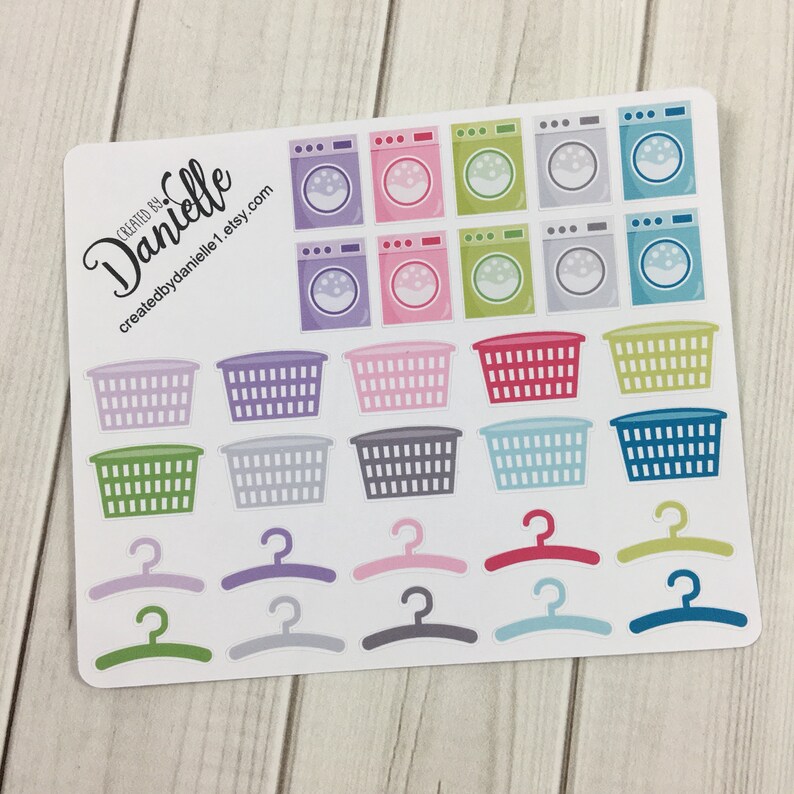 Laundry Planner Stickers Cleaning Clothes Planner Stickers Etsy