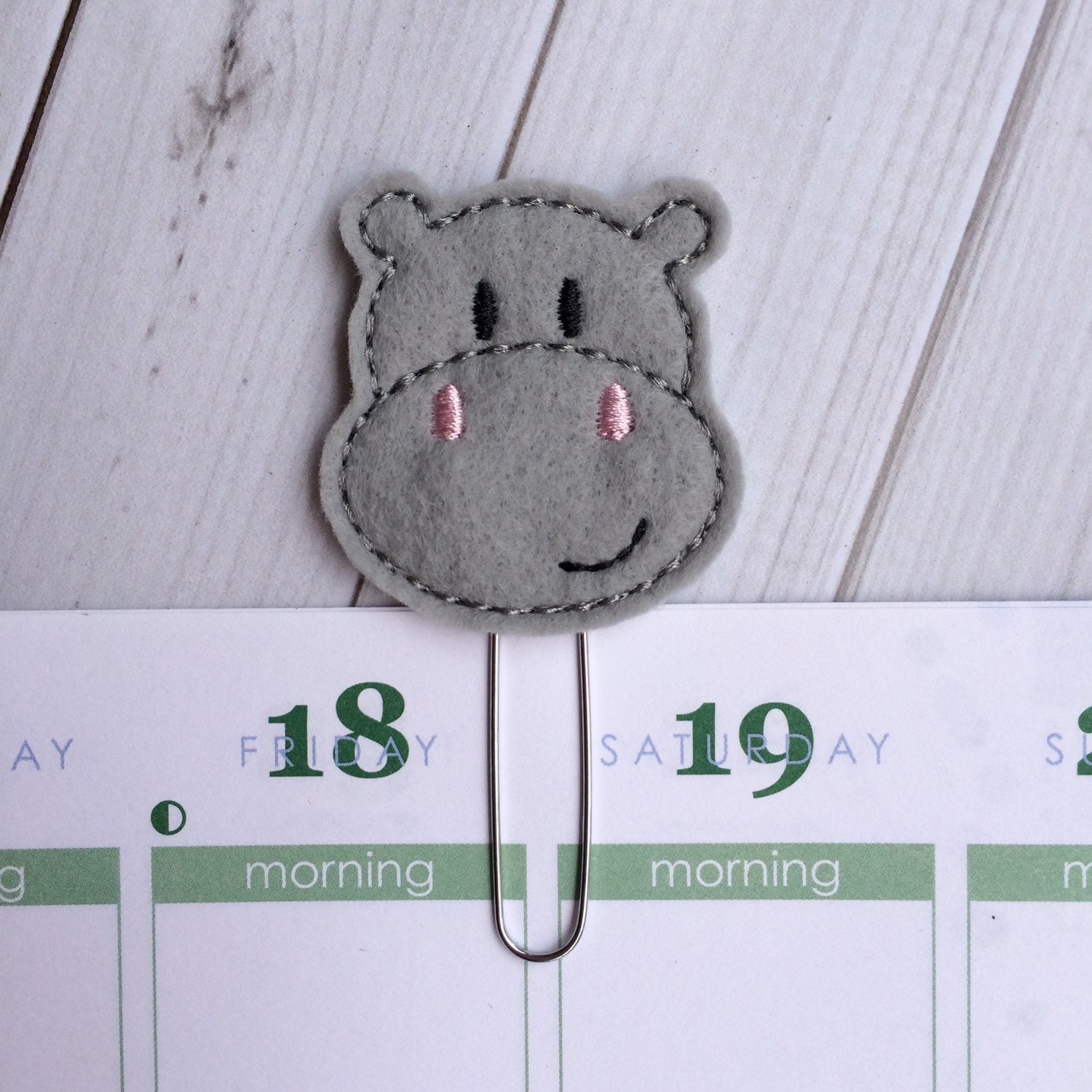Hippopotamus Bookmark, Hippo Gifts, Hippo Planner Paper Clip, Gifts f…