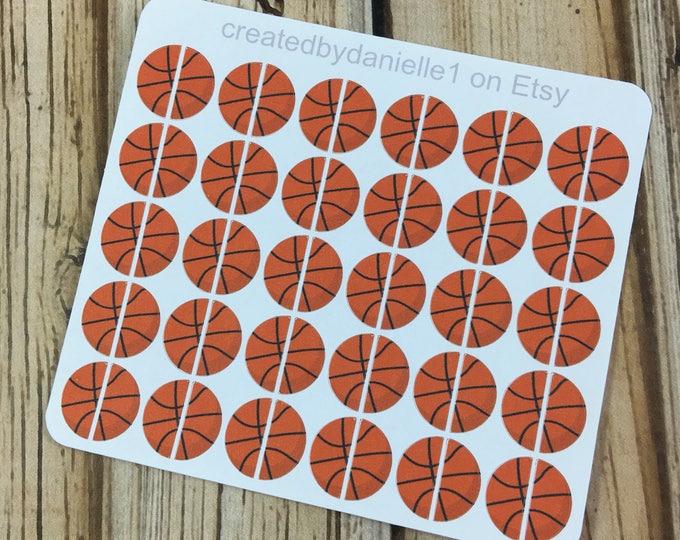 Sports Stickers Half Basketball Planner Stickers, Sports Planner