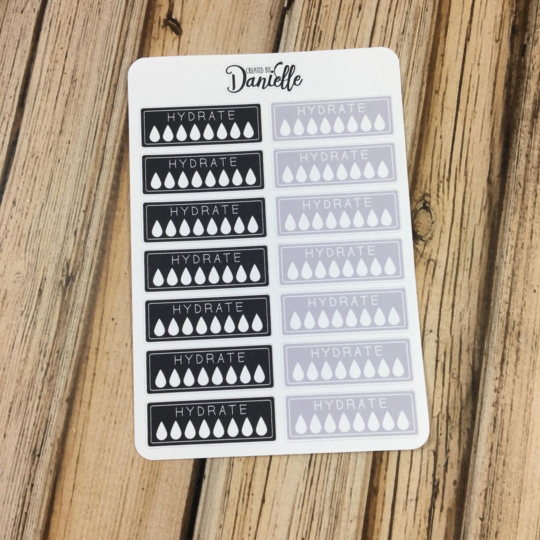 Hydrate Planner Stickers Water Habit Stickers Tracker - Etsy
