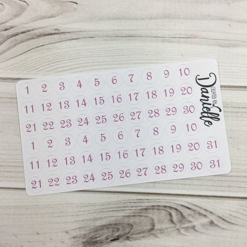 Number Stickers for Date in Undated Planner Calendar Journal Etsy