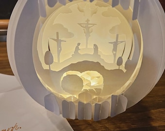 Farol de Pascua recortado en papel: decoración navideña para el hogar