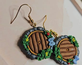 Pendientes de arcilla polimérica hechos a mano - Hobbits Hole