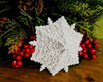 Snowflake paper cut ornament, Christmas holiday decoration