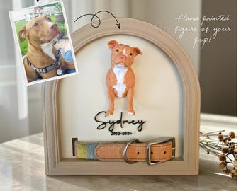 Custom 3D Pet Portrait Frame | Personalized Dog Memorial | Pet Gift
