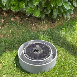 Fonte solar em formato de bacia para fontes de 16 cm, bebedouro para pássaros e abelhas, com aparência de pedra, mini lago, decoração para varanda e jardim, impressão 3D. imagem 5