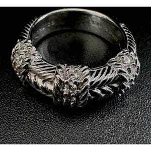 Judith Ripka sterlingzilver 925 CZ kabelbandring gesigneerd ontwerper