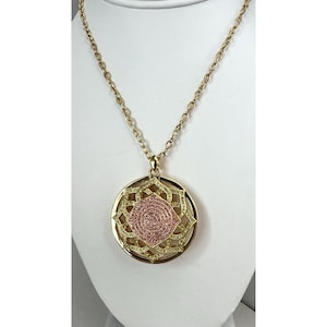 Vintage Joan Rivers Pendant Watch Necklace Reversible Lotus Pink Green Joan Rivers Reversible Lotus Pendant Watch | Mercari main image 4