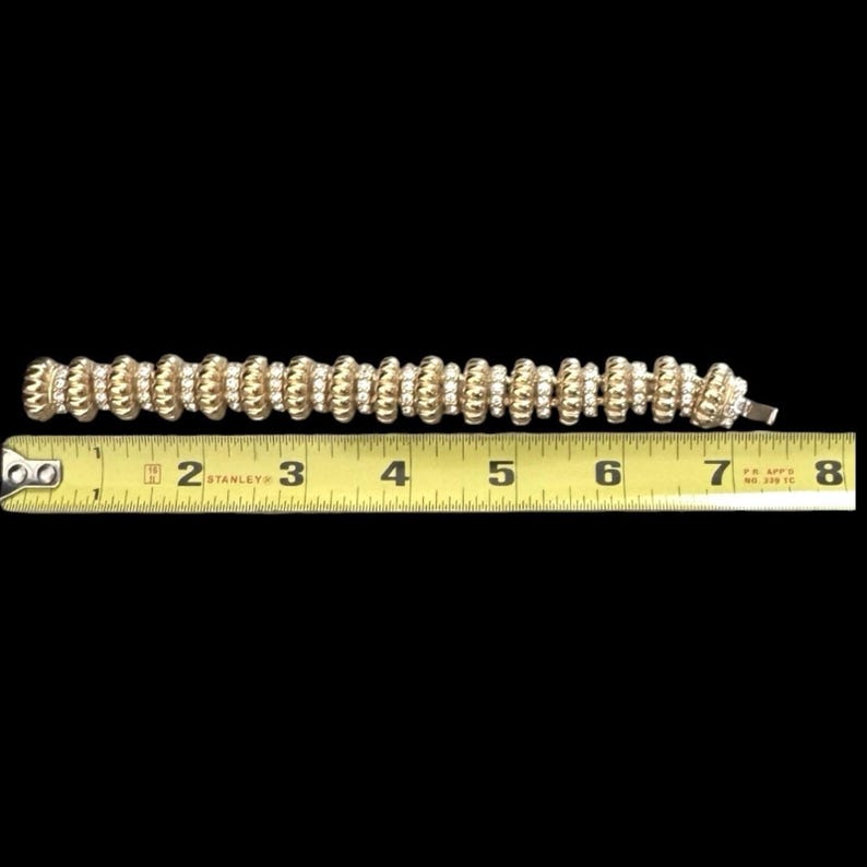 JBK Camrose & Kross Gold Gerippt Kristall Halskette Armband Set Jackie Kennedy Bild 9