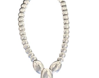 Carolyn Pollack Concho Necklace Sterling Silver 925 Relios Statement 52g VTG