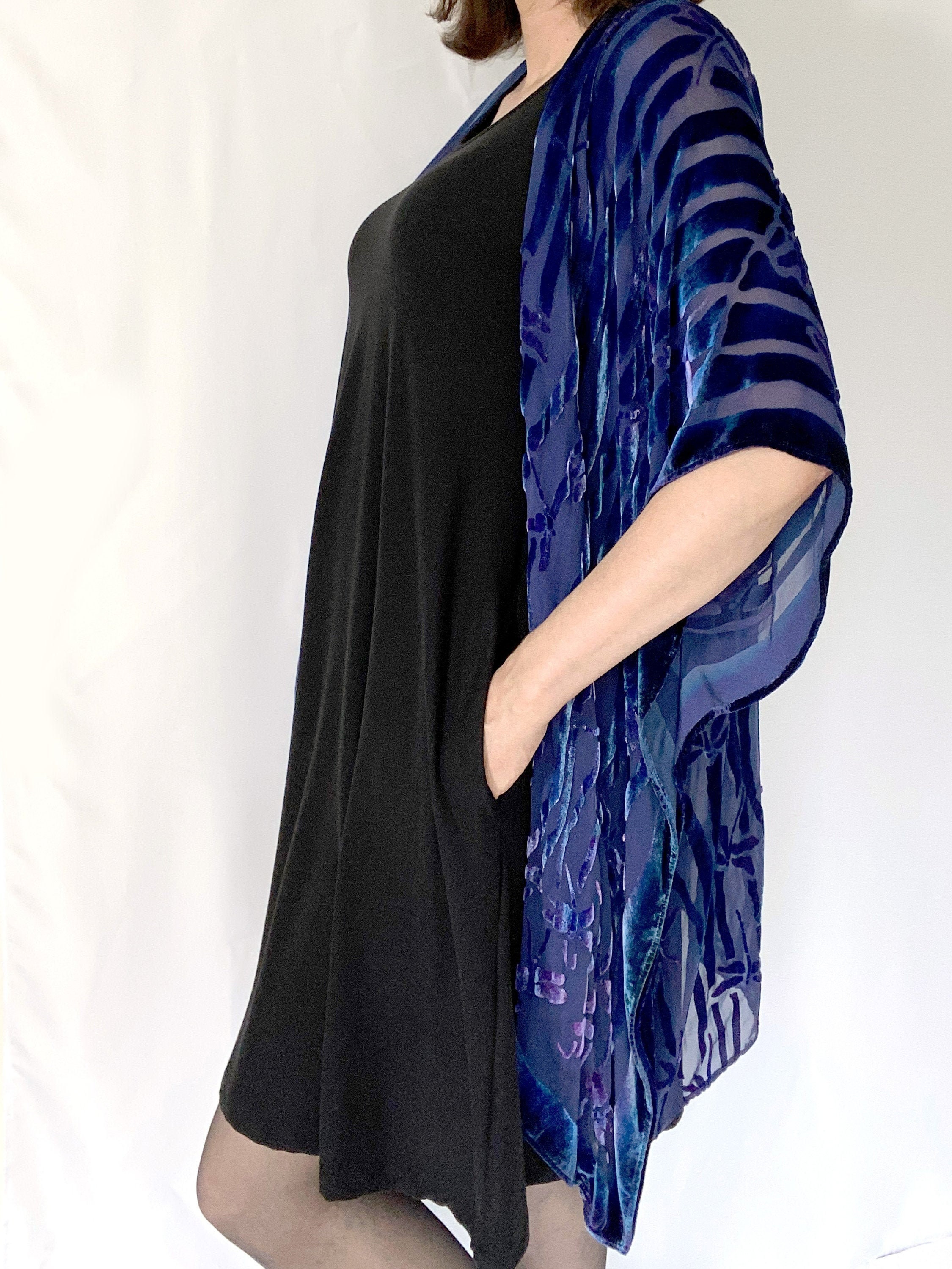 Burnout Velvet Kimono - Etsy