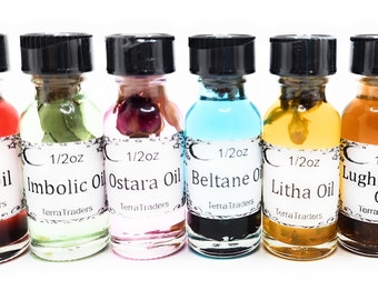 Wiccan Sabbats Ritual Anointing Oils Complete kit Wicca Witchcraft Magick Gift Set