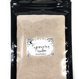 May include: A small resealable bag filled with a light brown powder. The bag has a white label that says "Summoning Powder" and "Terra Traders".