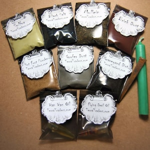 Hoodoo Kit Herbs Powders Spells Grave Dirt Witchcraft Wicca Magick Supplies Gift Set