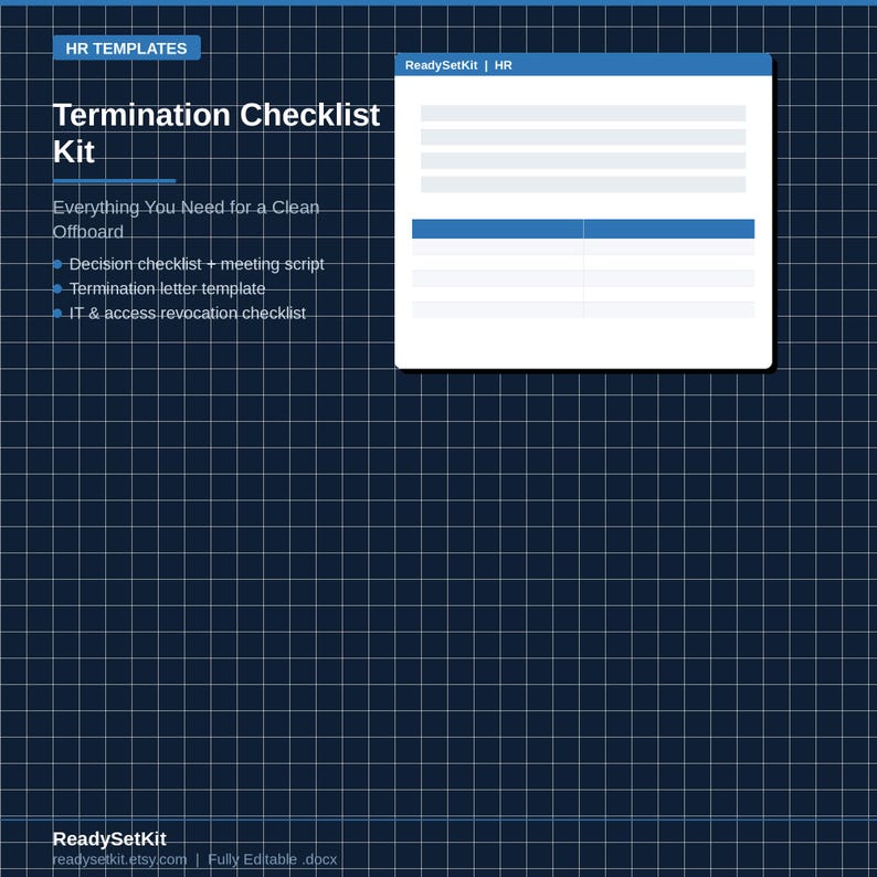 Employee Termination Checklist | Offboarding Kit | HR Template ...