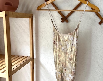 Vintage 90’s Gold Floral One-Piece Swimsuit