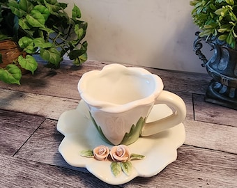 Vintage Home Interiors Ceramic Tea Cup and Saucer Set