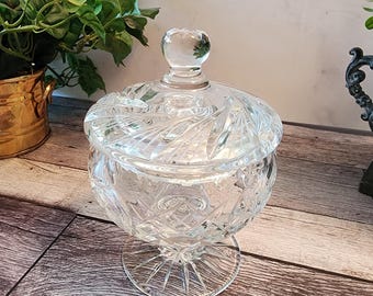 Piatto per dolciumi in cristallo vintage