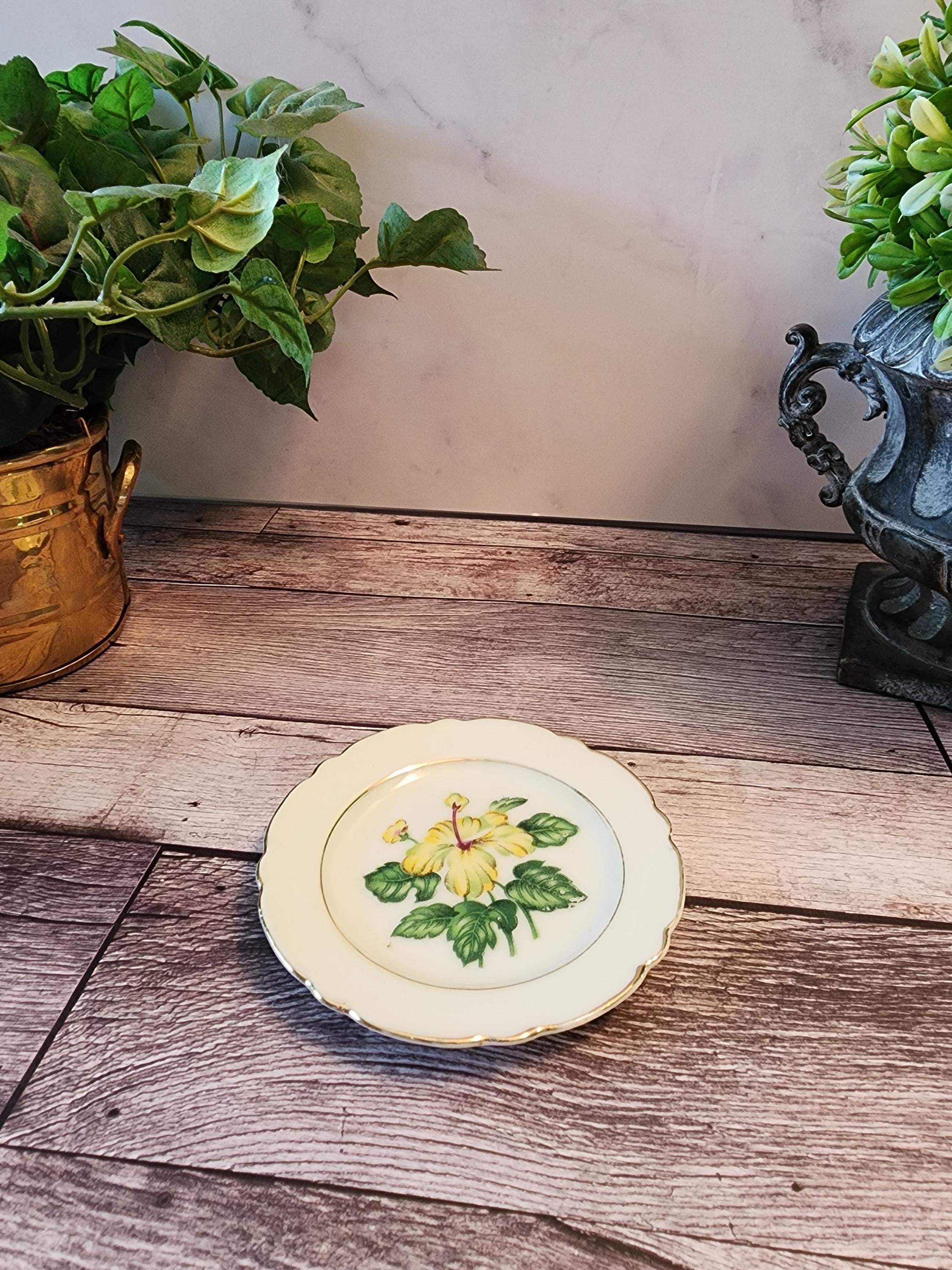 Vintage Japanese Yellow Hibiscus Flower Plate - Etsy Australia