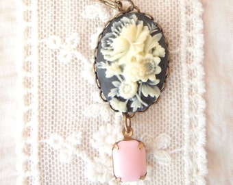 Floral Cameo Necklace - Sale. Was 17.95