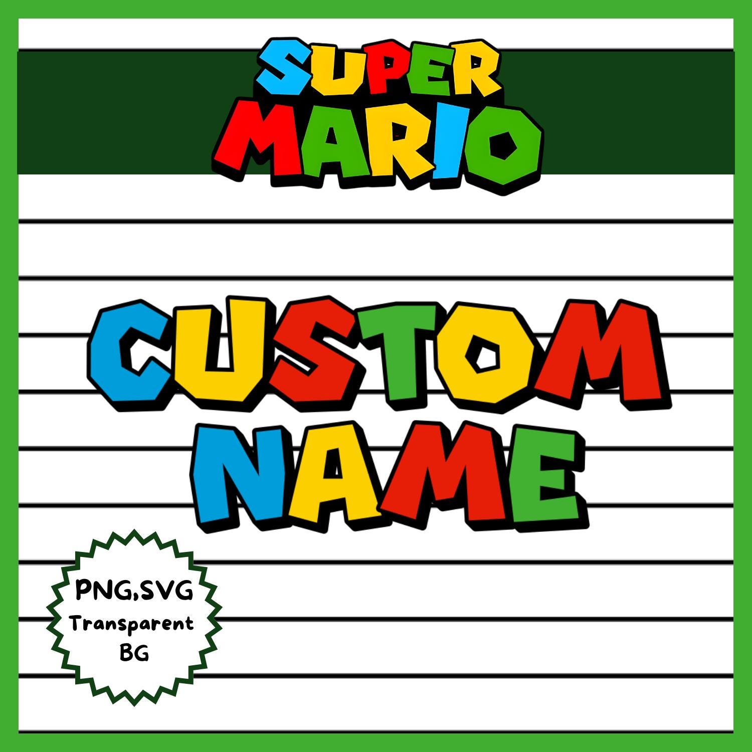 Custom Mario Style Name SVG PNG, Personalized Gamer Name (digital ...