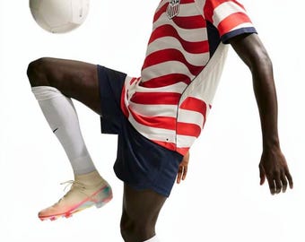 2026 USA Soccer Jersey World Cup - Red & White Stripes, Solid Black, Men's National Team Soccer T-Shirt, Official Style Football Uniform Kit