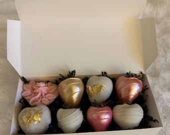 Luxury Chocolate Covered Strawberries Gift Box | Birthday, Mother's Day Dessert Arrangement