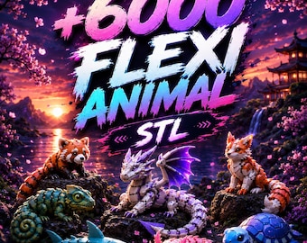 6000+ Flexi Animal STL Bundle, Articulated 3D Print Files, Dragon Dinosaur Shark Panda Tiger Flexi Toys, Massive STL Pack Instant Download