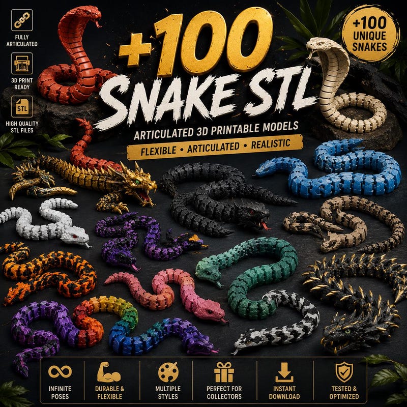 3 D Printer Snakes - Etsy