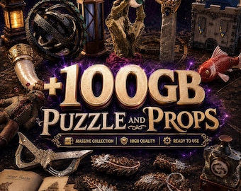 100GB Puzzle & Props STL Bundle | Fantasy Props, Magic Items, Potions, Puzzle Models, RPG Accessories, Dungeon Decor, 3D Print Files Pack