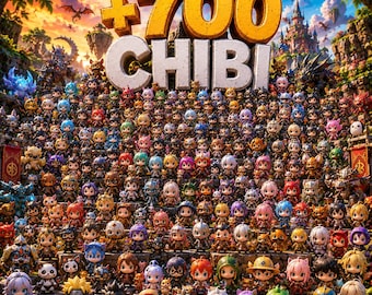 700 Chibi STL Bundle | Cute Anime Chibi 3D Models | Kawaii Mini Figure STL Files | 3D Printable Chibi Collection | Instant Download