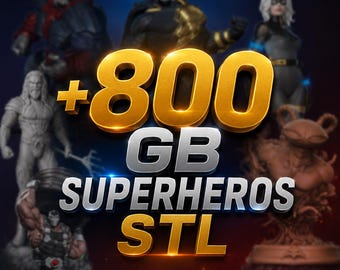 800GB Superhero STL Mega Bundle | 3D Printable Figures, Busts, Statues & Collectibles