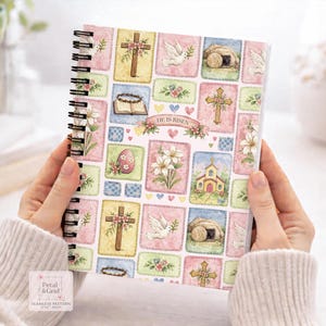 Easter Patchwork Seamless Pattern, Christian Easter Digital Repeat Pattern for Personal and Commercial use, Watercolor Bunny Design