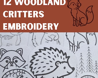 Wzory do haftu „Woodland Critters Stick and Stitch” | Zestaw do kalkomanii rozpuszczalnej w wodzie