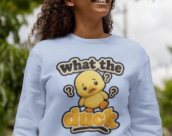 Felpa con cappuccio What the Duck, felpa con grafica Puzzled Duck, abbigliamento streetwear unisex comodo