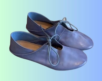 Ballerine in pelle con lacci, scarpe minimaliste