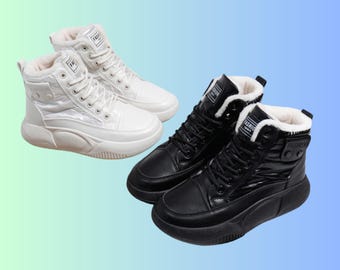 Botines de plataforma con forro polar para invierno