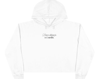 Hundegehen ist mein Cardio-Ernte-Hoodie, minimalistische Schrift, Hundeliebhaber-Ernte-Hoodie